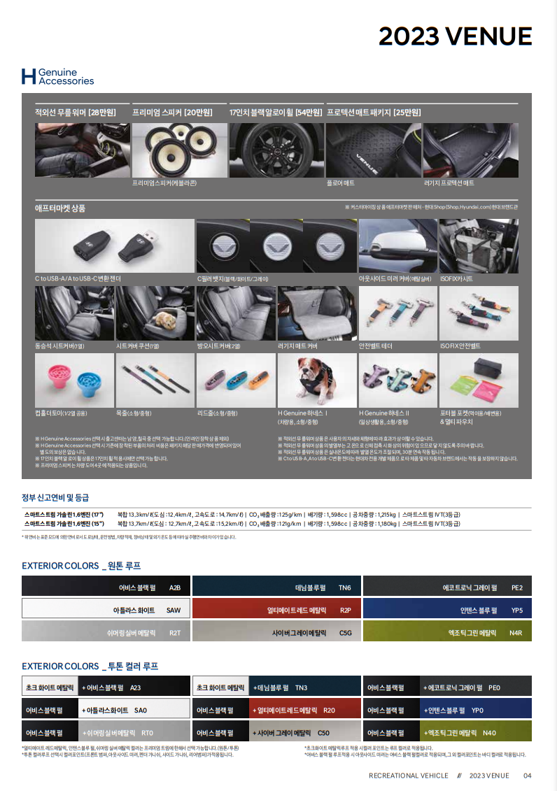 현대 베뉴 가격표