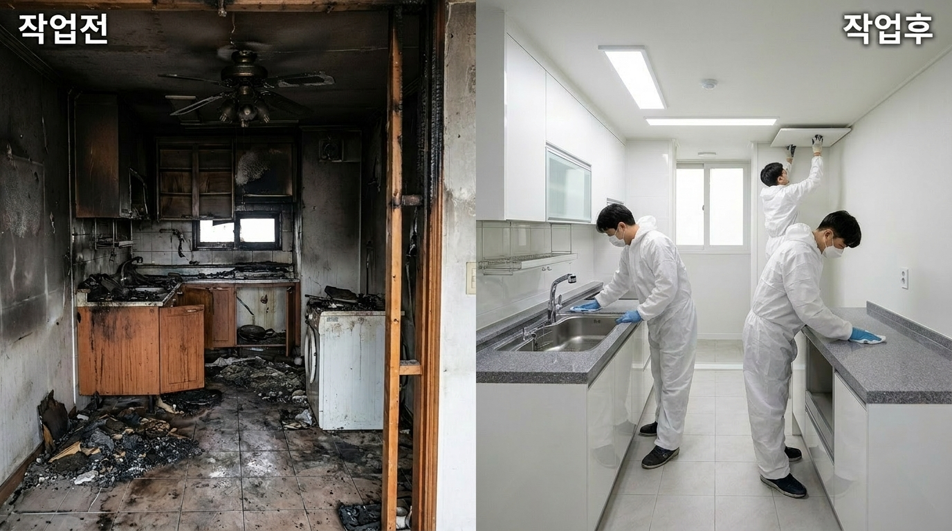 아파트 화재청소 후 복구 인테리어