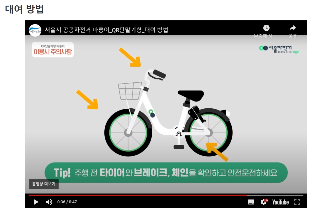 헬멧을 착용하고 안전하게 자전거 도로를 주행하는 예시