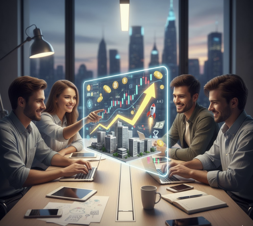 투자공부하는 남.녀 이미지