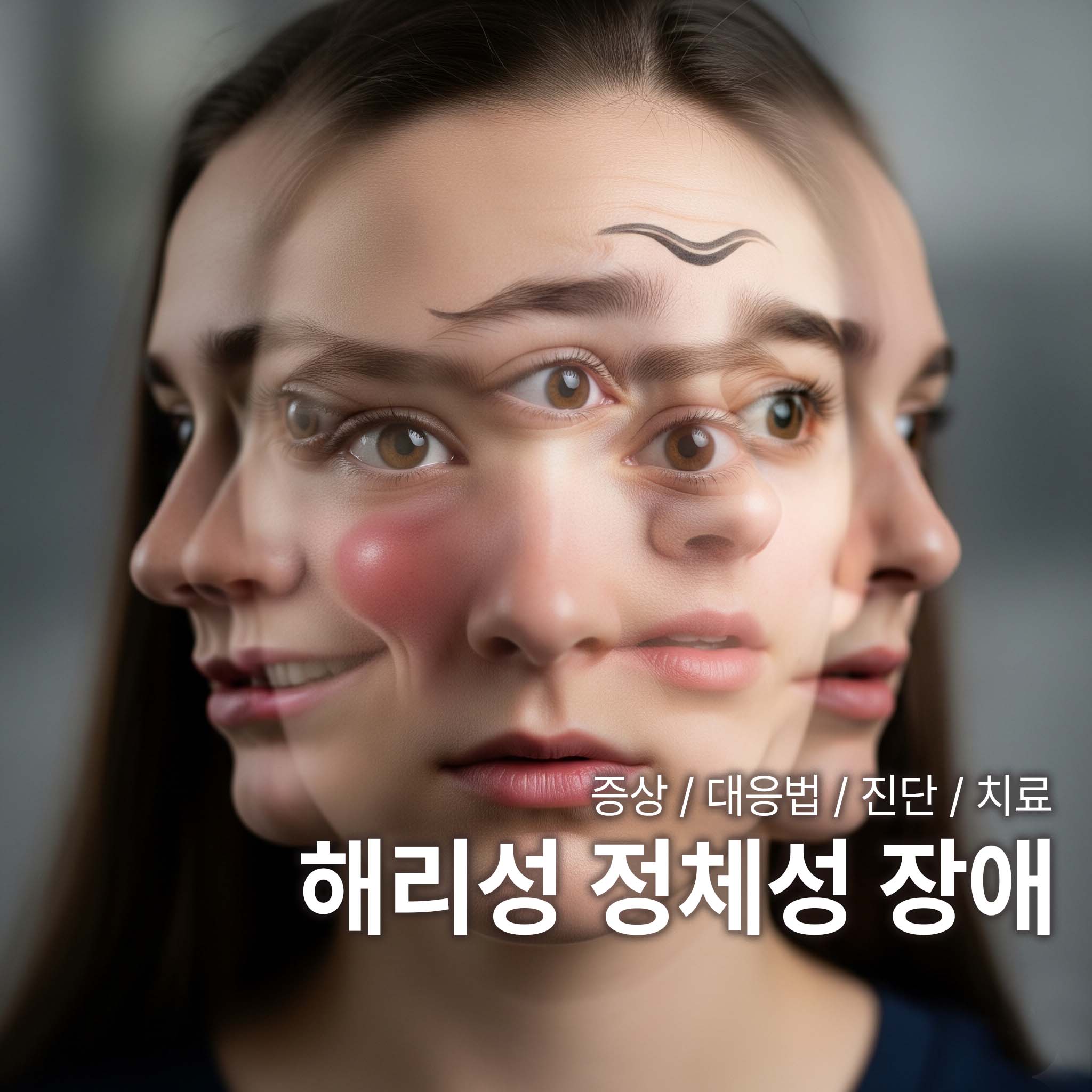 해리성 정체성 장애에서 인격전환의 증상을 나타낸 이미지이다