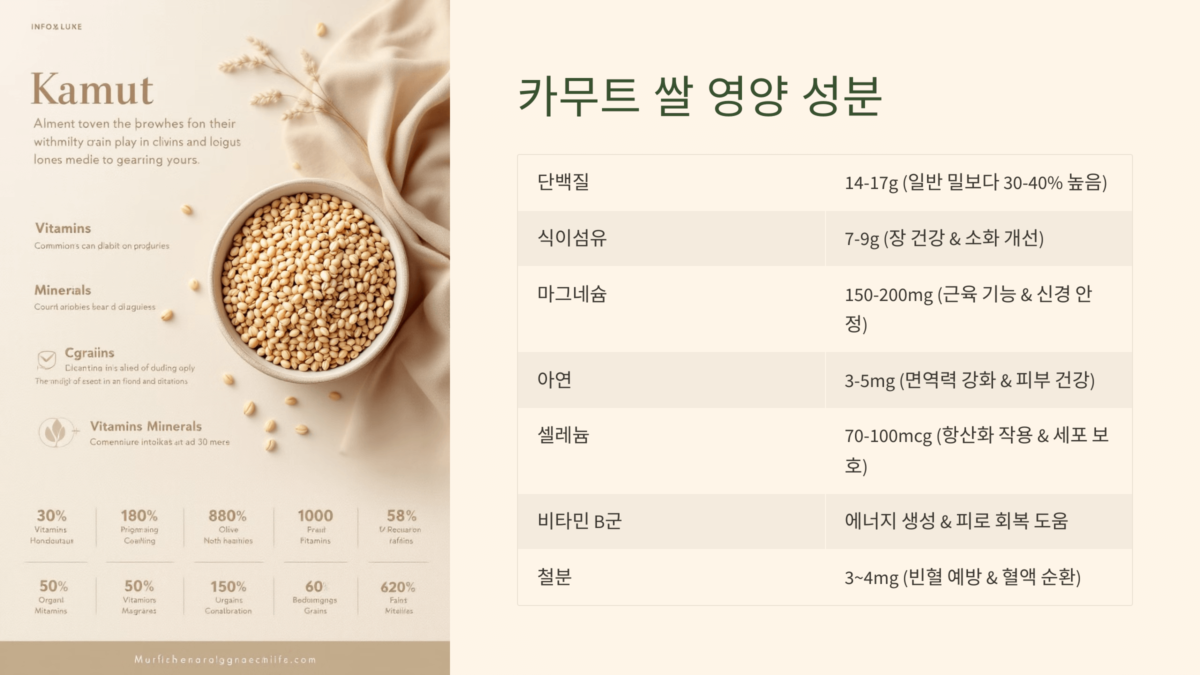 카무트 쌀 사진입니다.