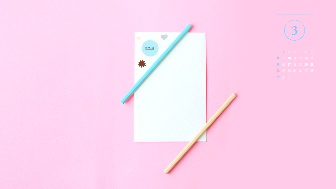 07 편지지 A - 2026년3월 달력배경화면