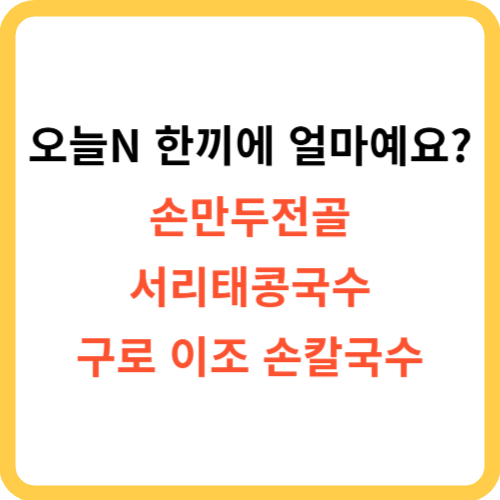 오늘N 한끼에얼마예요? 손만두전골 서리태콩국수 구로 이조 손칼국수 썸네일