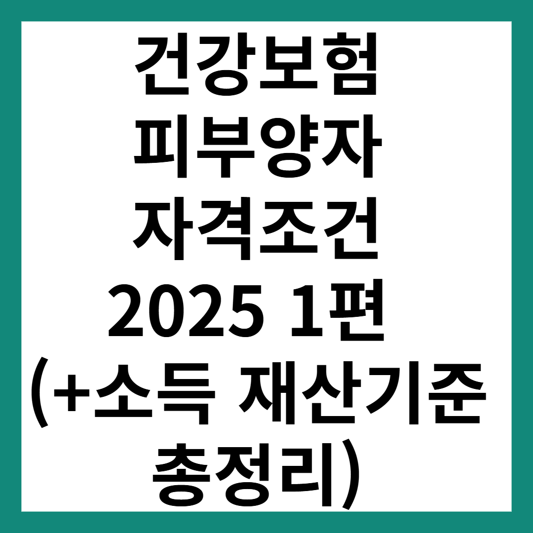 건강보험 피부양자 자격조건