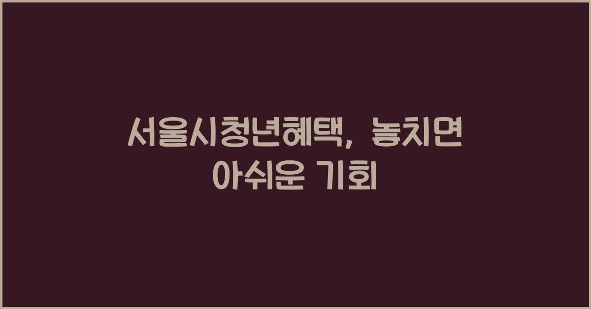 서울시청년혜택