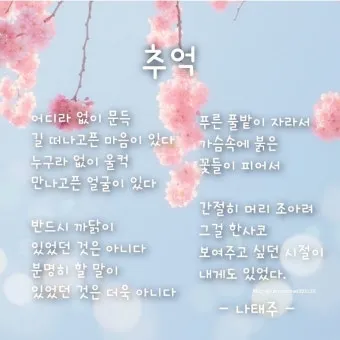 추억에 관한 시모음 세월 추억에 대한 명언 추억에 대한 시로_39