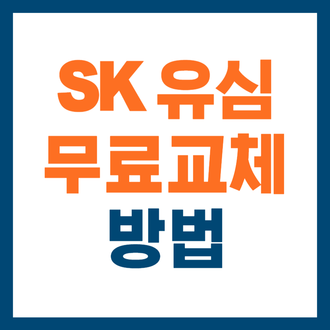 SK 유심 무료교체 방법