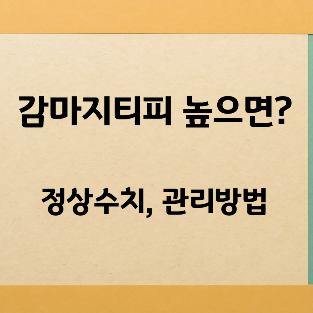 감마지티피 높으면 ? 수치 낮추는 법