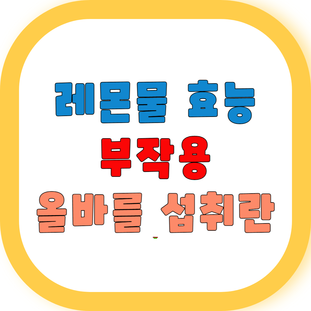 레몬물 효능 및 부작용 올바른 섭취 방법