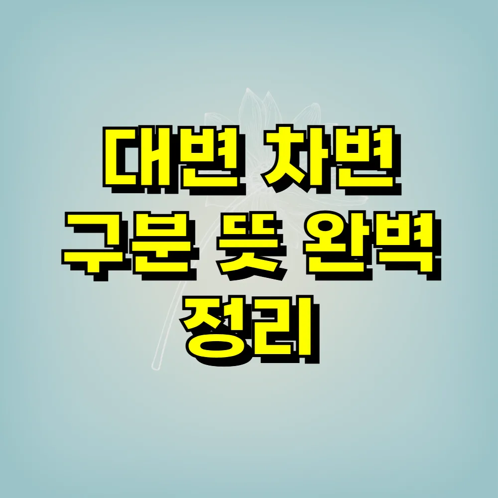 대변 차변 구분 뜻 완벽 정리