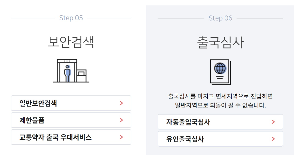 인천공항 출국심사 절차
