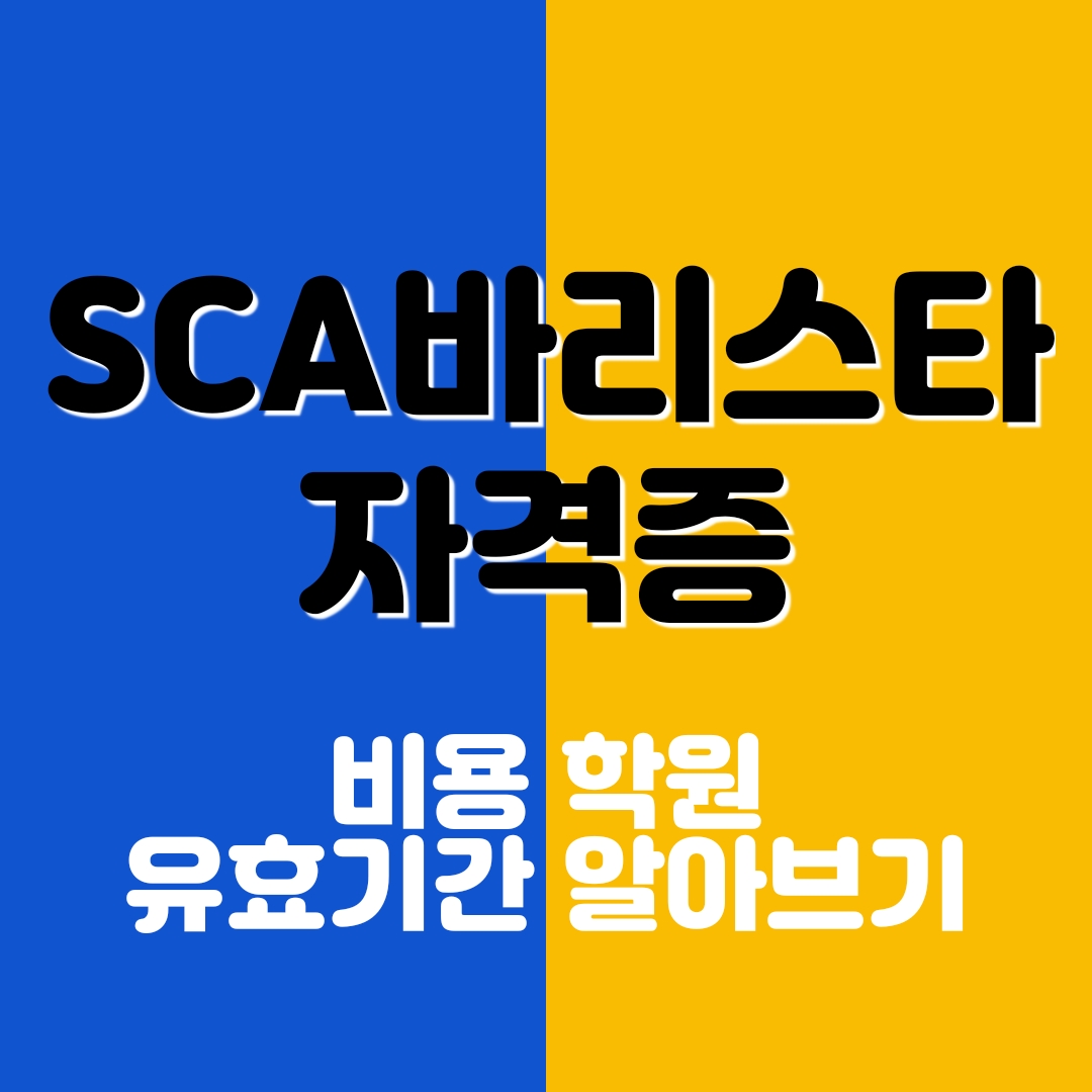 SCA 바리스타 자격증 비용 학원 유효기간