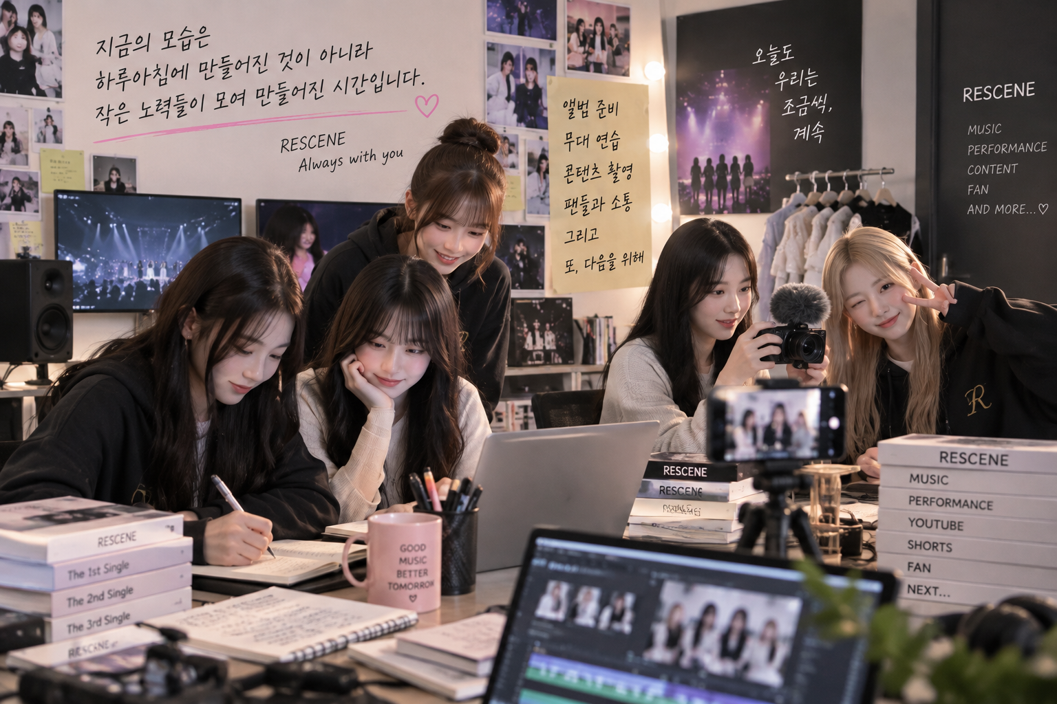 꾸준한 콘텐츠 제작과 팬 소통을 위해 노력하는 모습