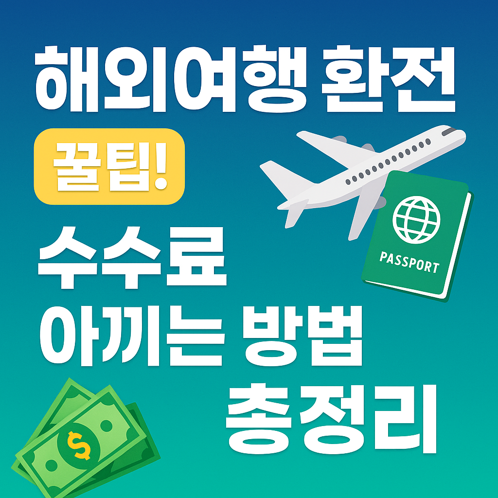 해외여행 환전 꿀팁! 수수료 아끼는 방법 총정리