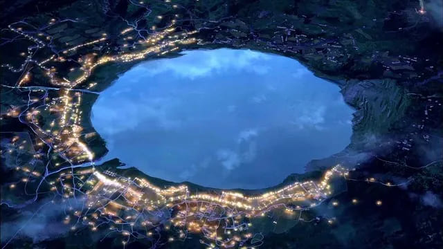 애니메이션 영화 「너의 이름은」의 '이토모리 호수'