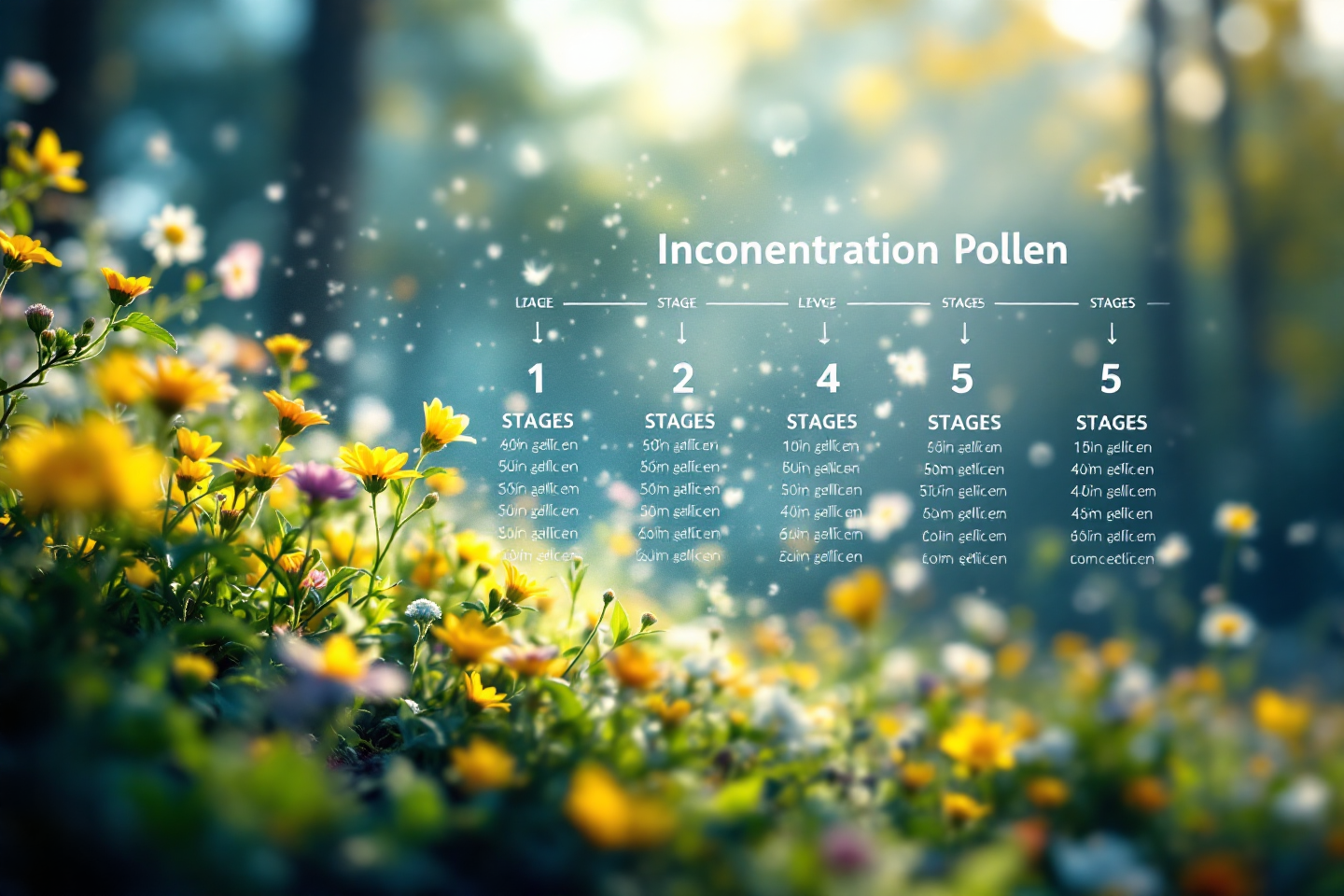 꽃가루지수 5단계 설명 일러스트 이미지