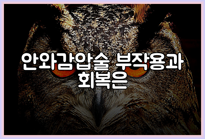 안와감압술 부작용과 회복은