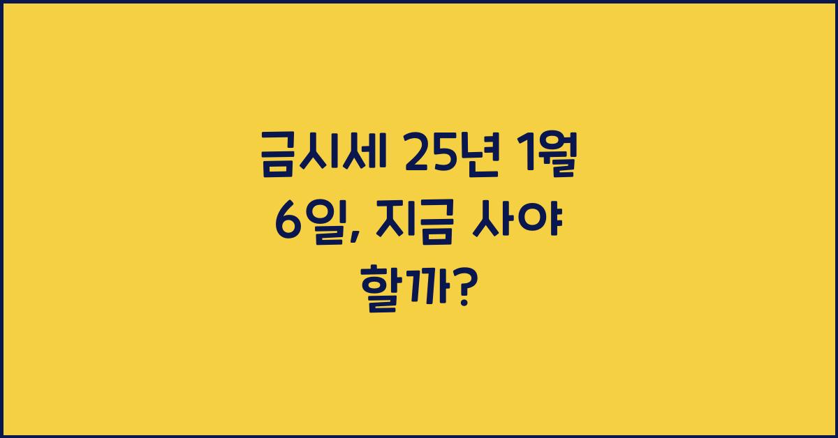 금시세 25년 1월 6일