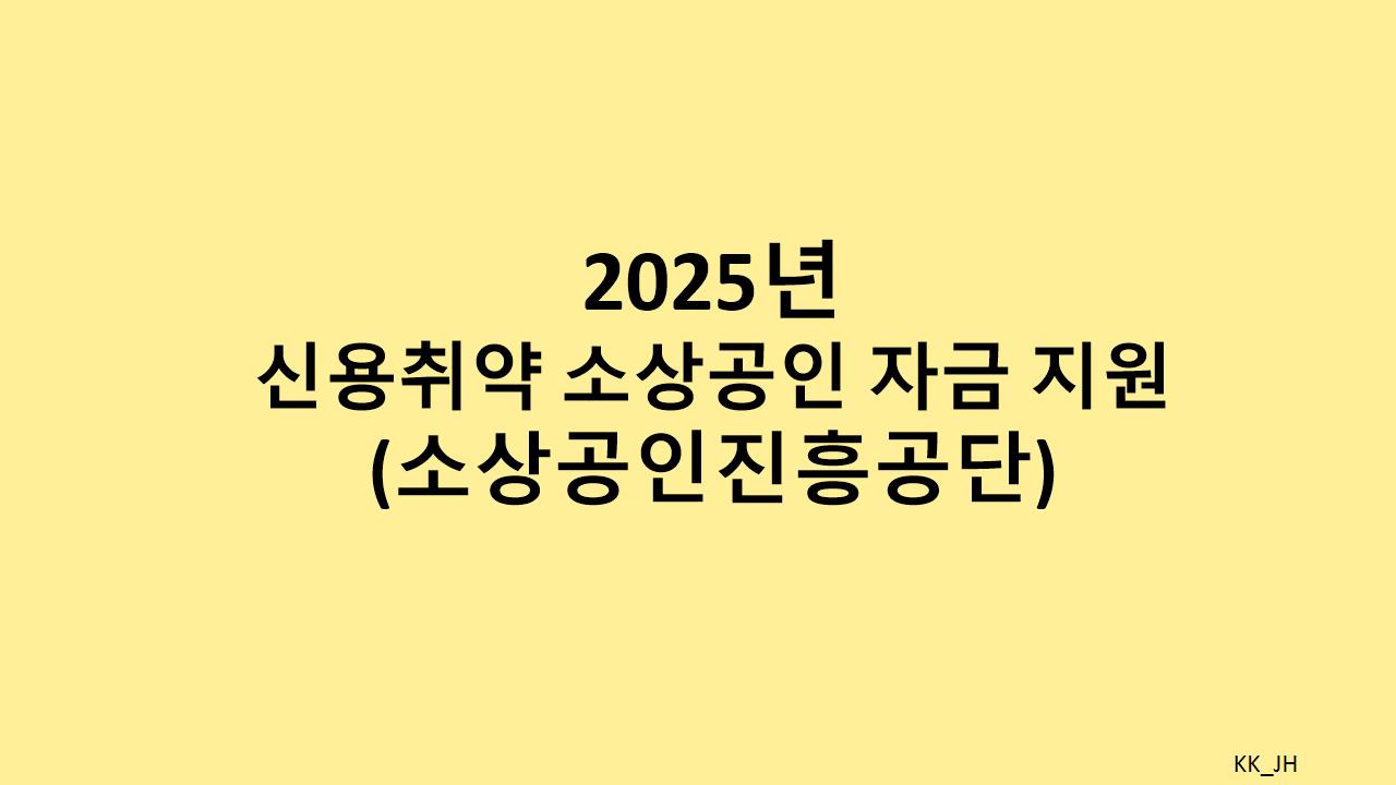 025년 신용취약 소상공인 자금, 경영 안정 위한 필수 대출 프로그램