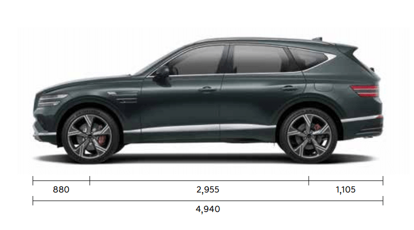 GV 80 쿠페 옆면 사이즈