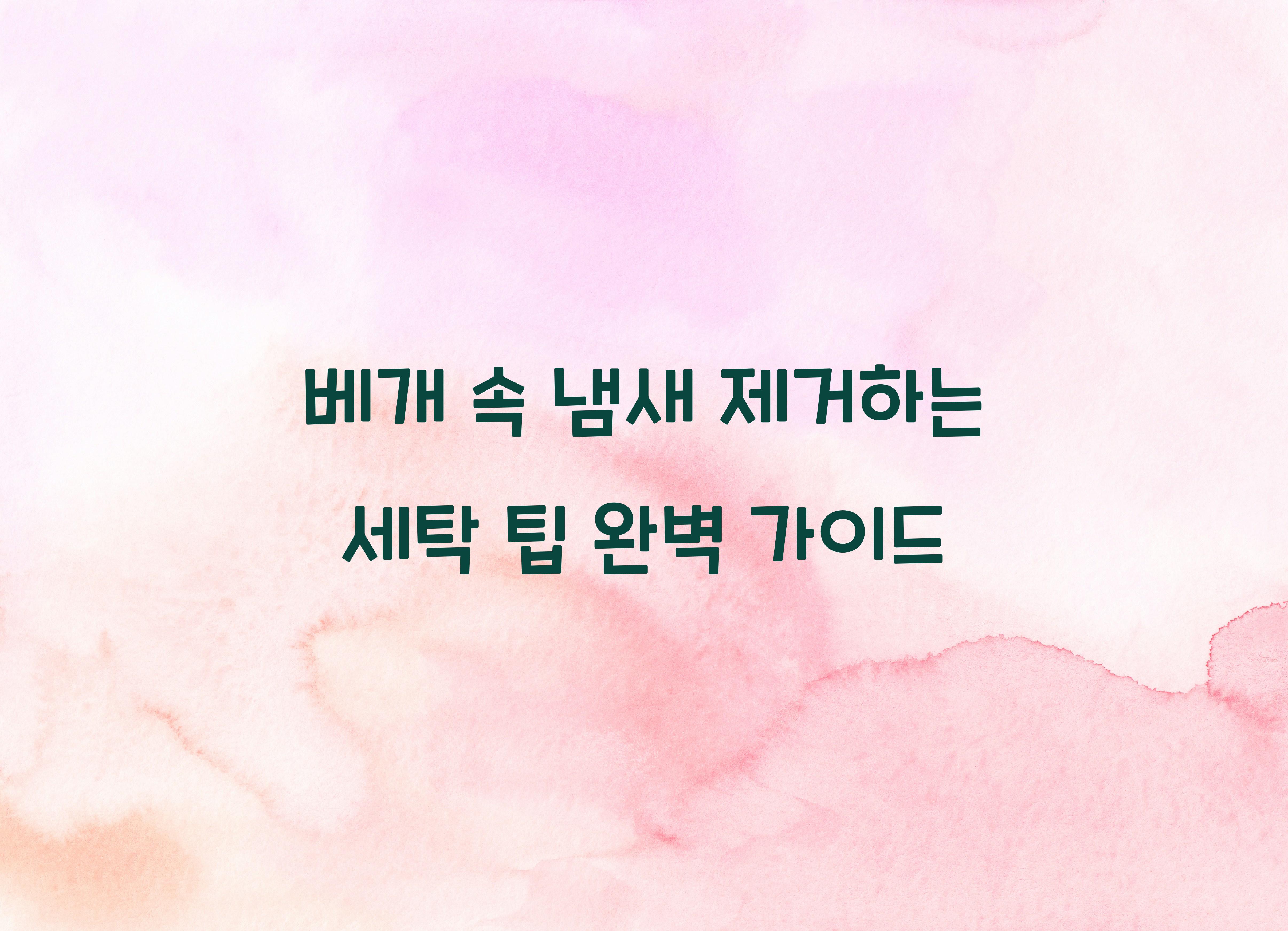 베개 속 냄새 제거하는 세탁 팁