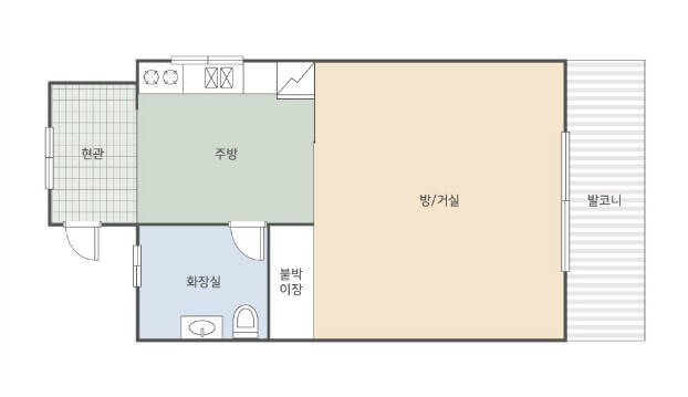 용화산자연휴양림 숲속수련장 4인실평면도