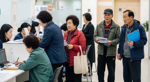 에너지바우처 신청을 위해 행정복지센터를 방문하는 모습