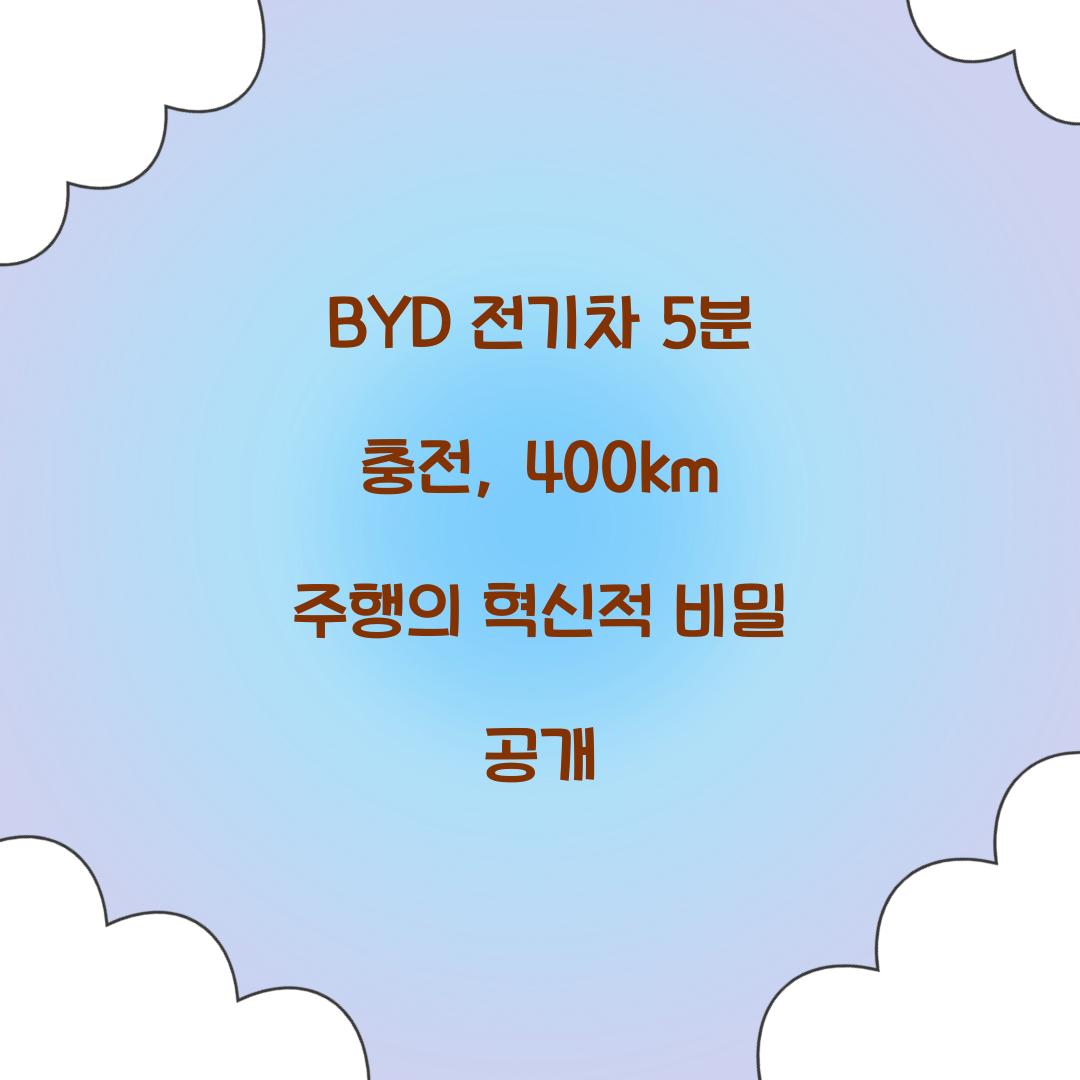 BYD 전기차 5분 충전