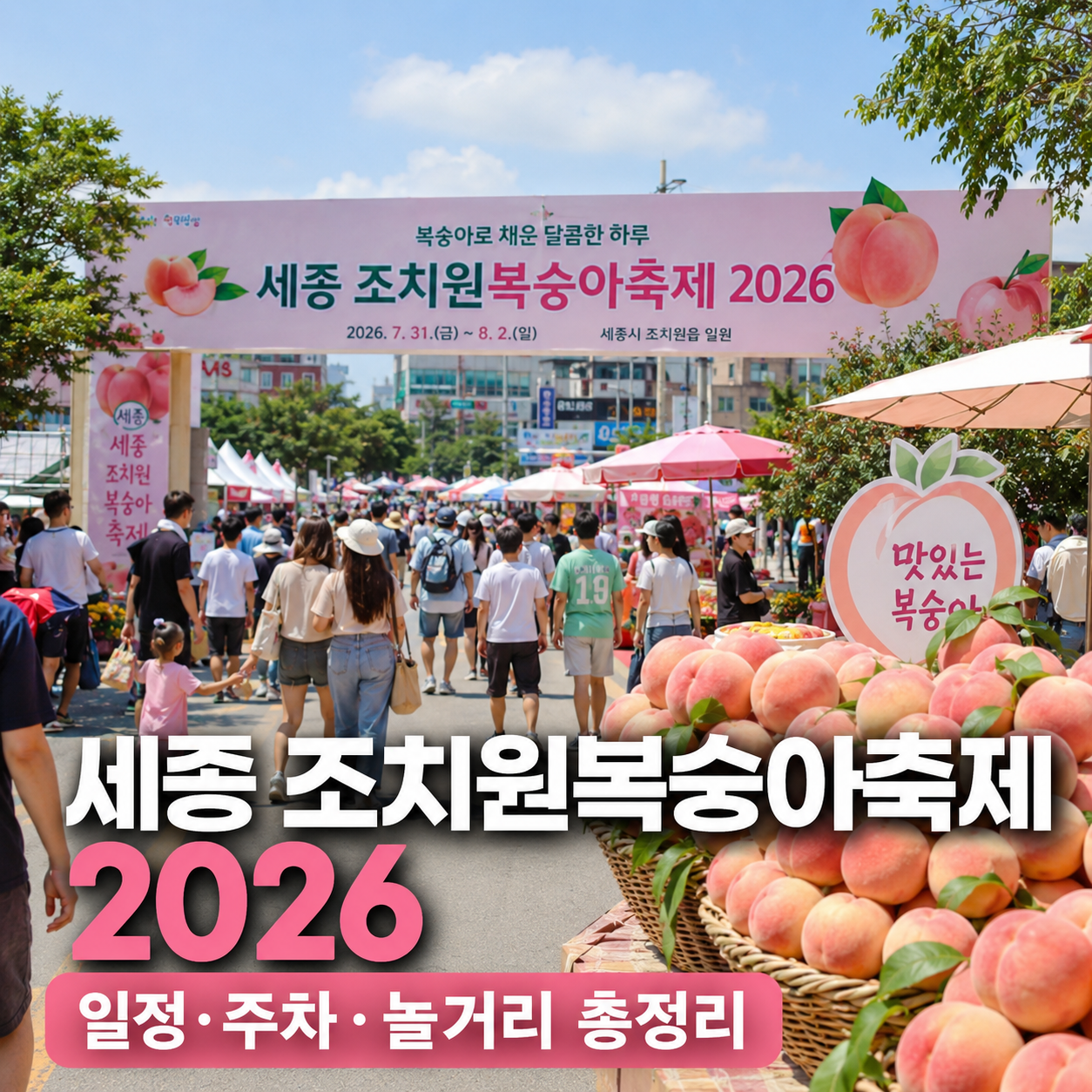 세종 조치원복숭아축제 2026 일정·주차·놀거리 총정리|피치비어나잇·물놀이·복숭아 판매까지