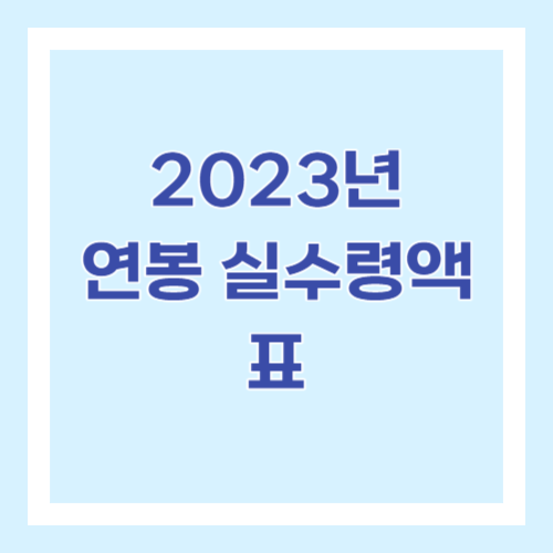 2023년 연봉 실수령액 표