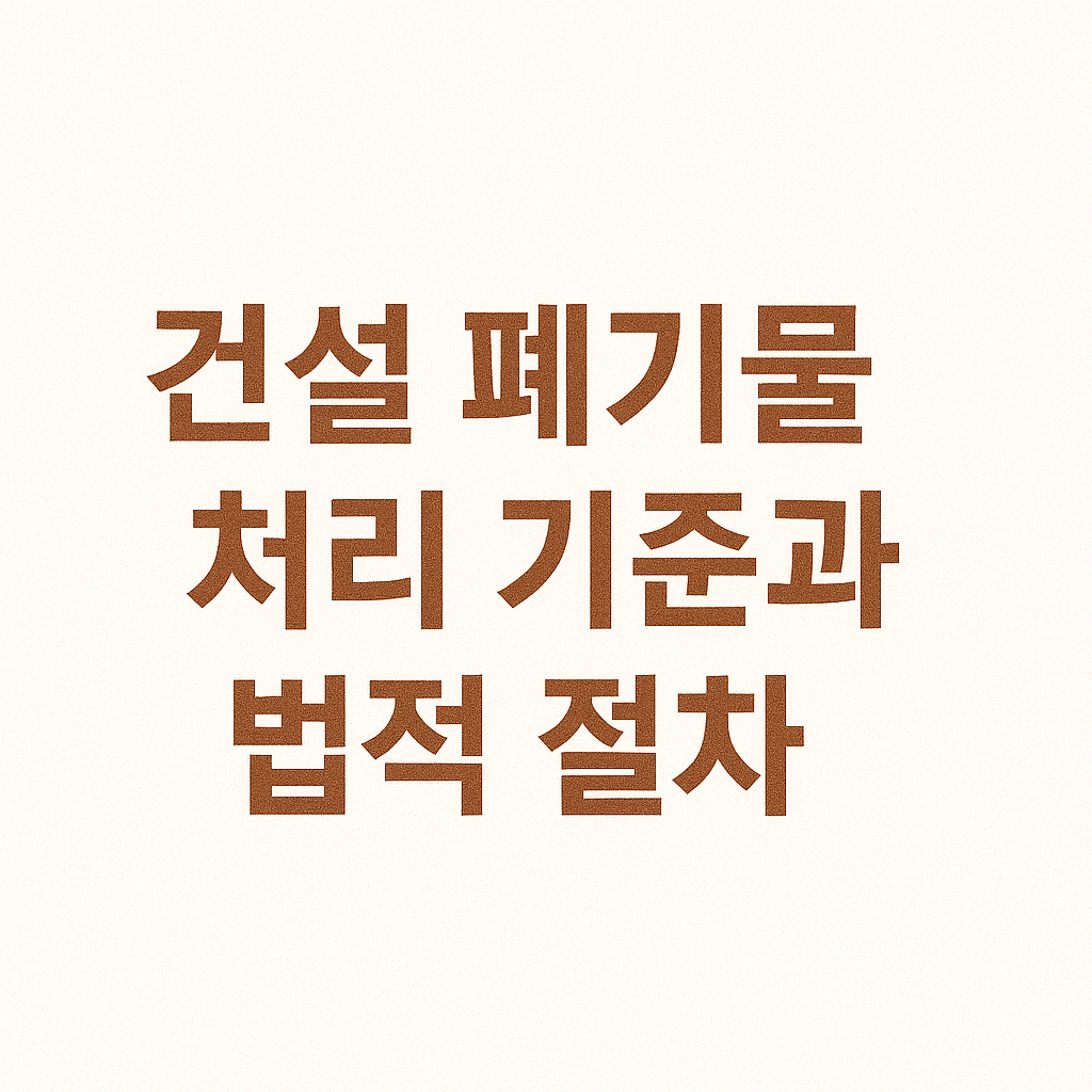 건설 폐기물 처리 기준과 법적 절차