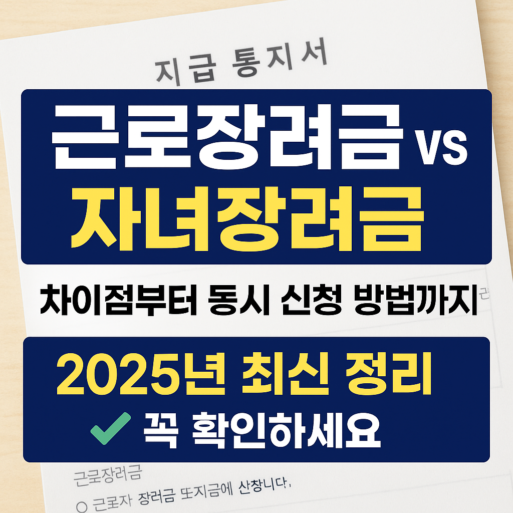 근로장려금과 자녀장려금 차이