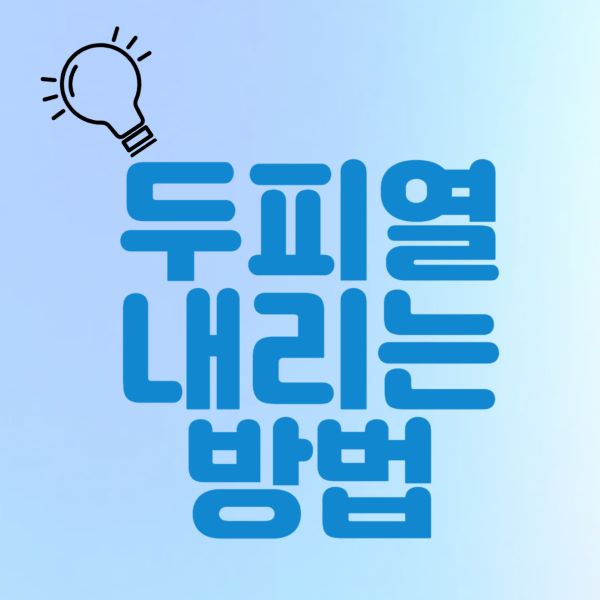 두피열 내리는 방법