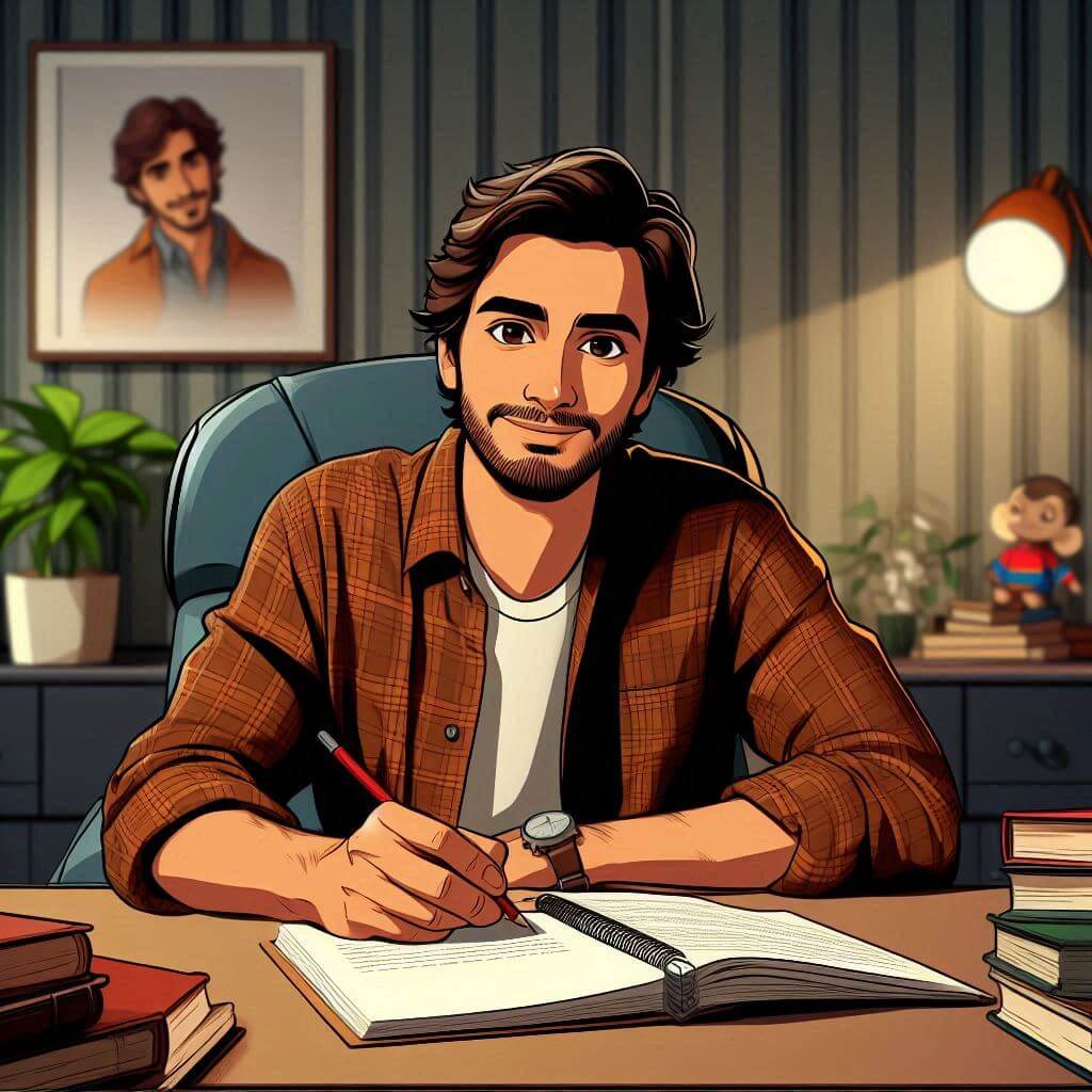 글쓰는 작가의 모습