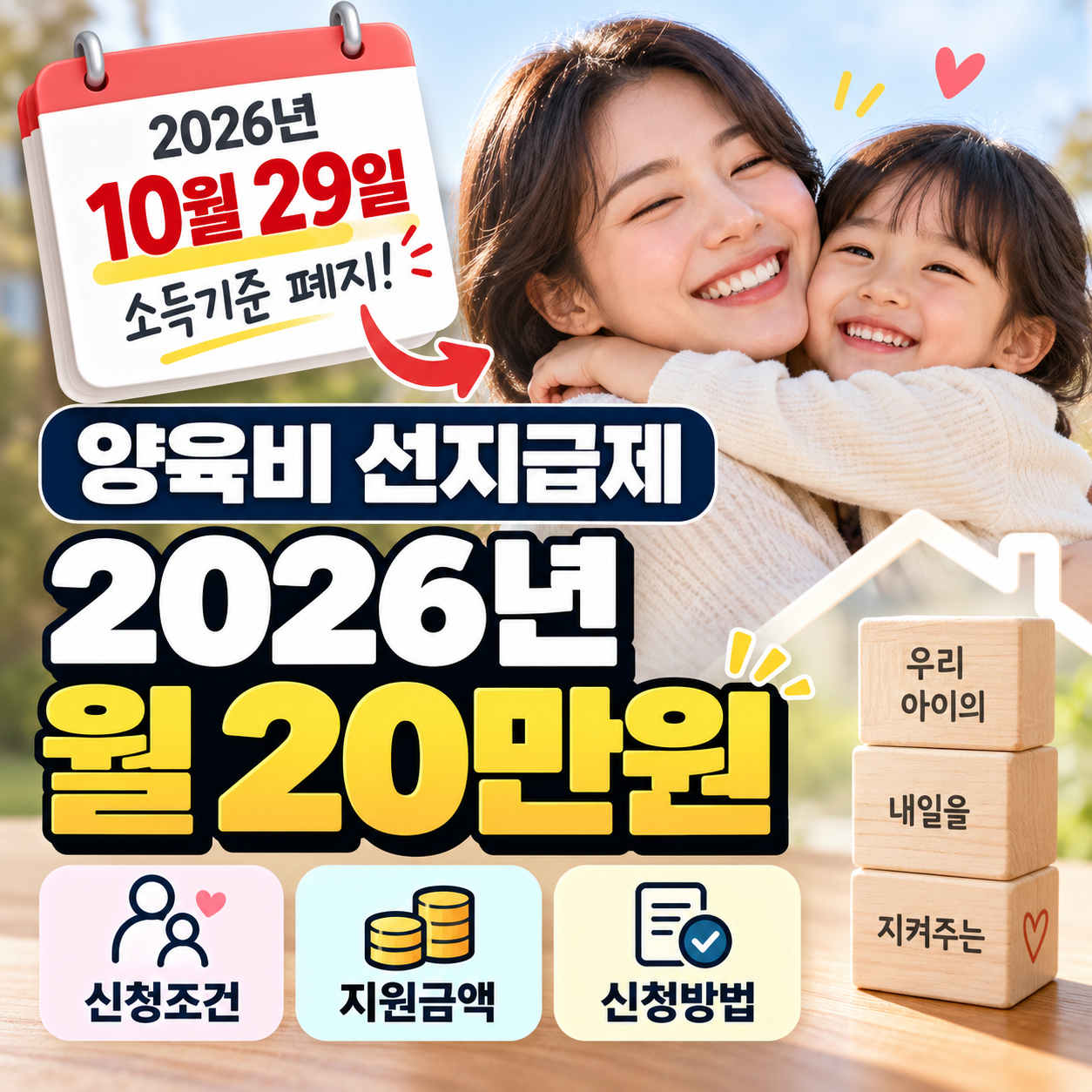 2026년 양육비 선지급제 신청조건과 월 최대 20만원 지원 안내