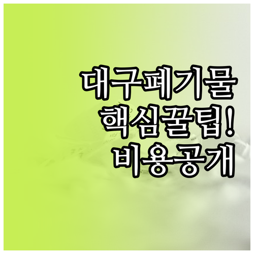 대구 서구 대형 폐기물 버리는 법 총..