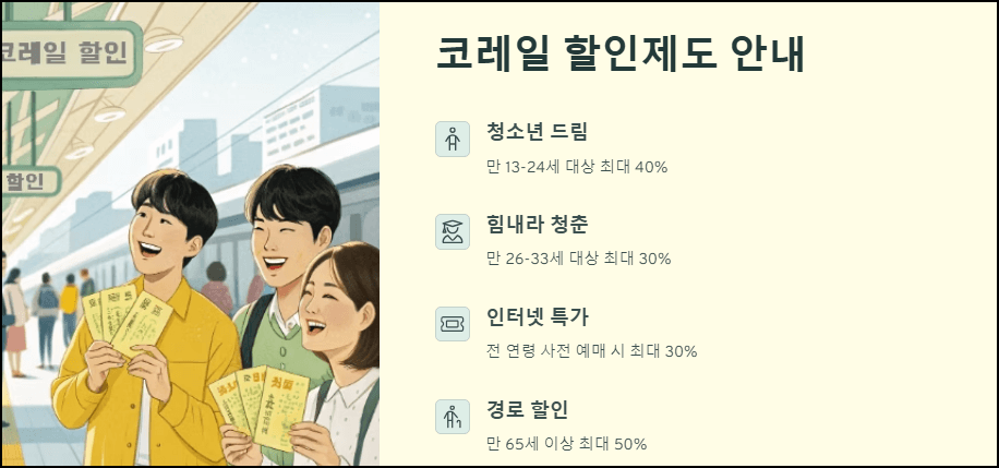 코레일 할인제도 안내