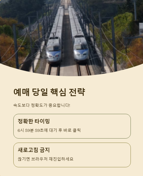 예매 당일 핵심 전략