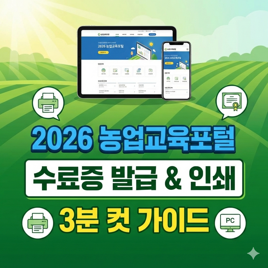2026 농업교육포털 수료증 발급 이수 내역 확인과 인쇄 가이드