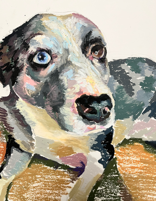 블루멀 강아지 그림