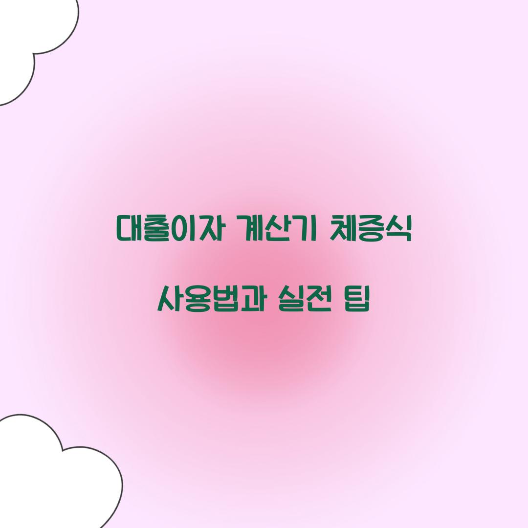 대출이자 계산기 체증식