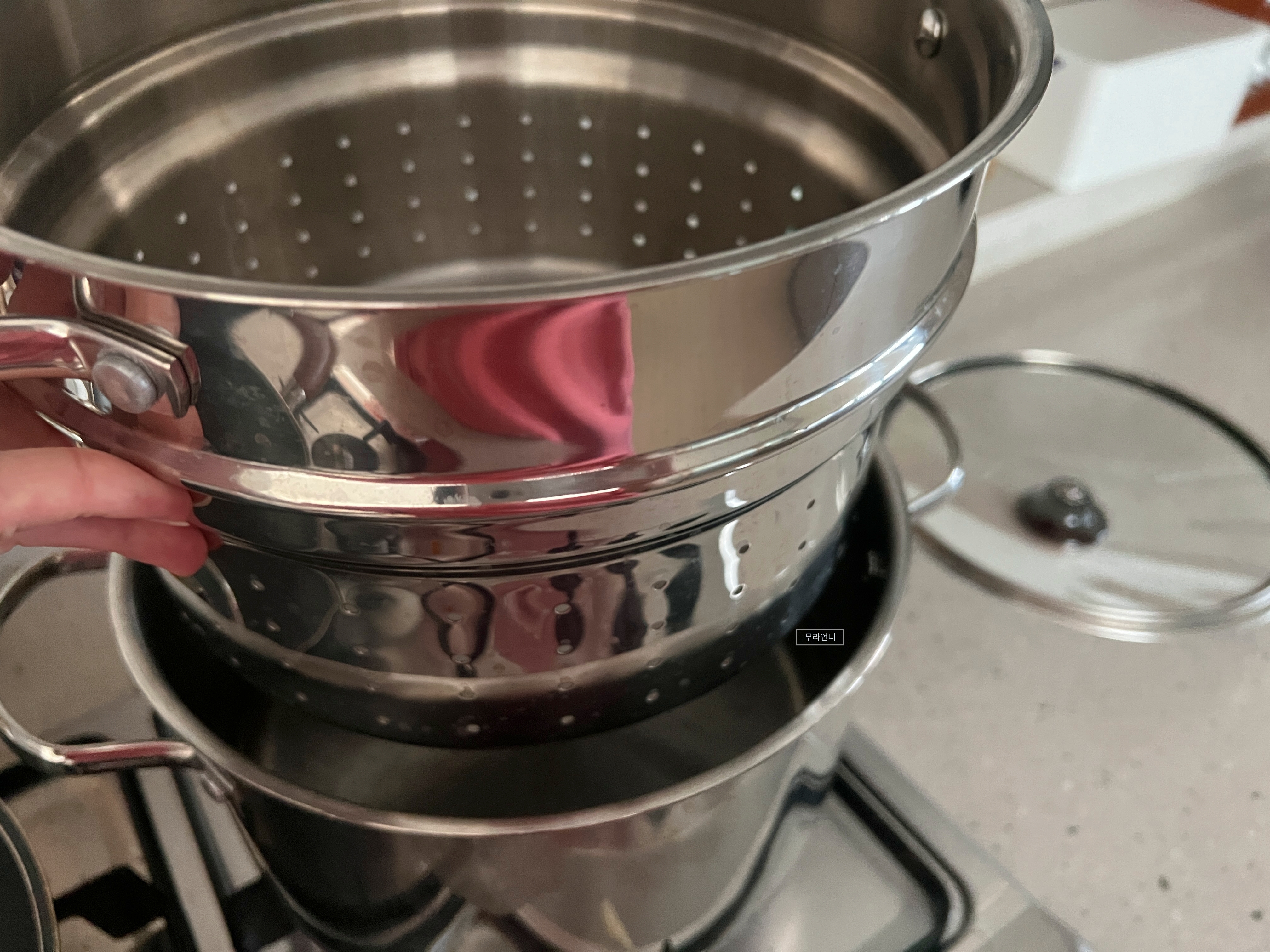 찜기를 준비합니다