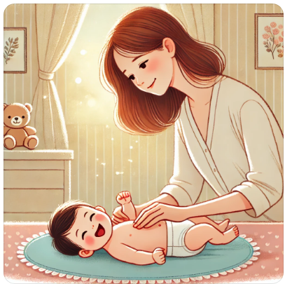 아기 변비 복부 마사지