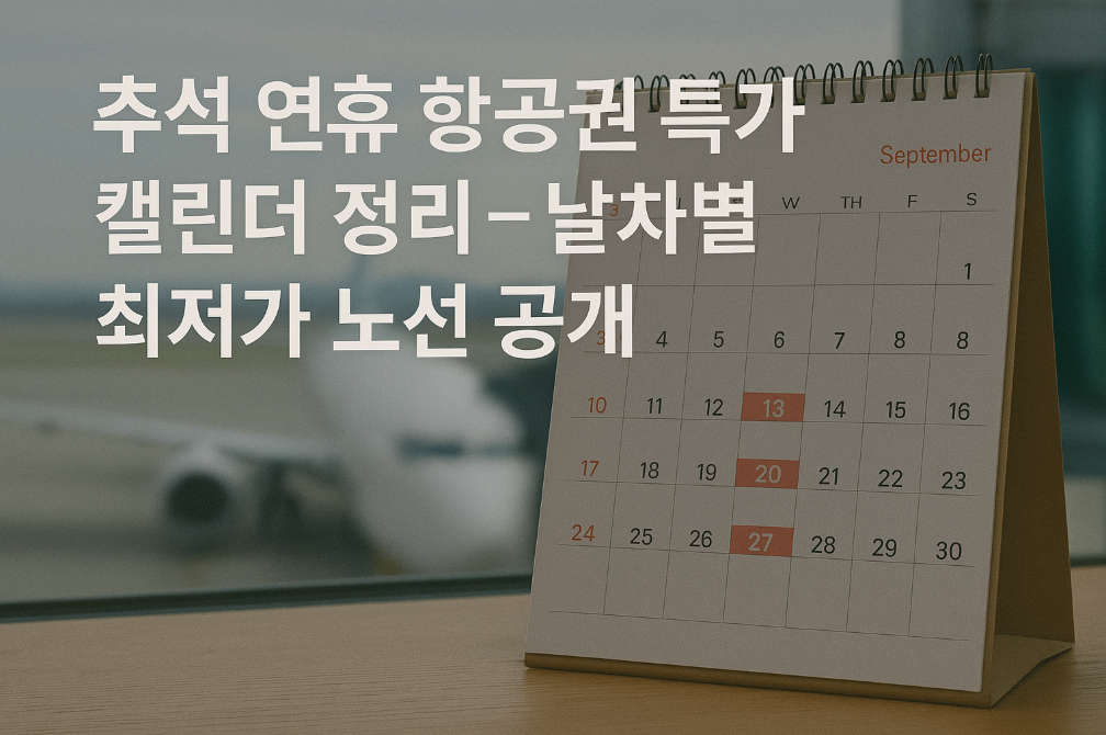 추석 연휴 항공권 특가 캘린더 정리