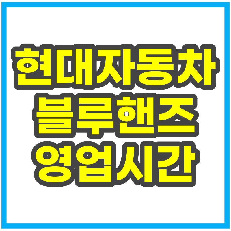 현대자동차 블루핸즈 영업시간