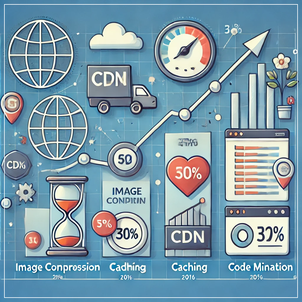 웹사이트 속도 최적화를 나타낸 이미지