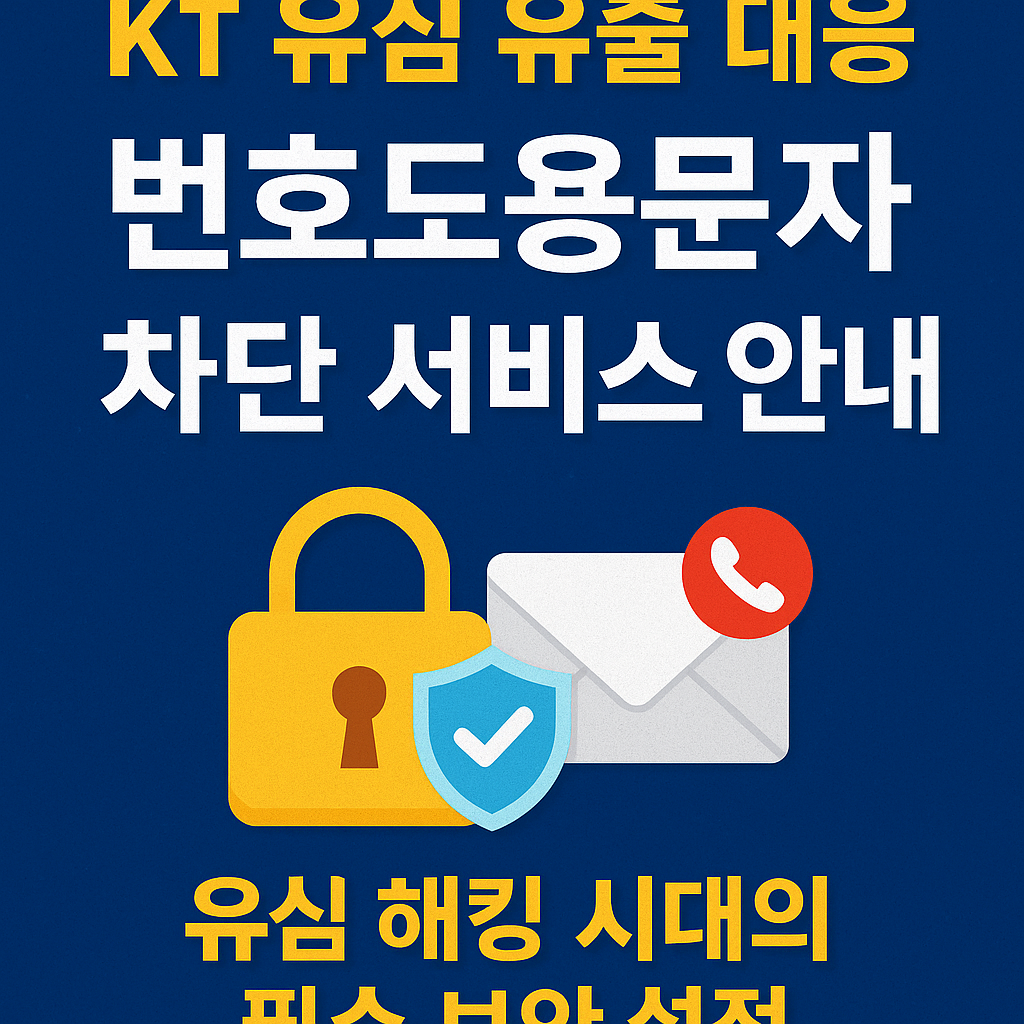 KT 번호도용문자 차단 서비스 안내 - 유심 해킹 시대의 필수 보안 설정