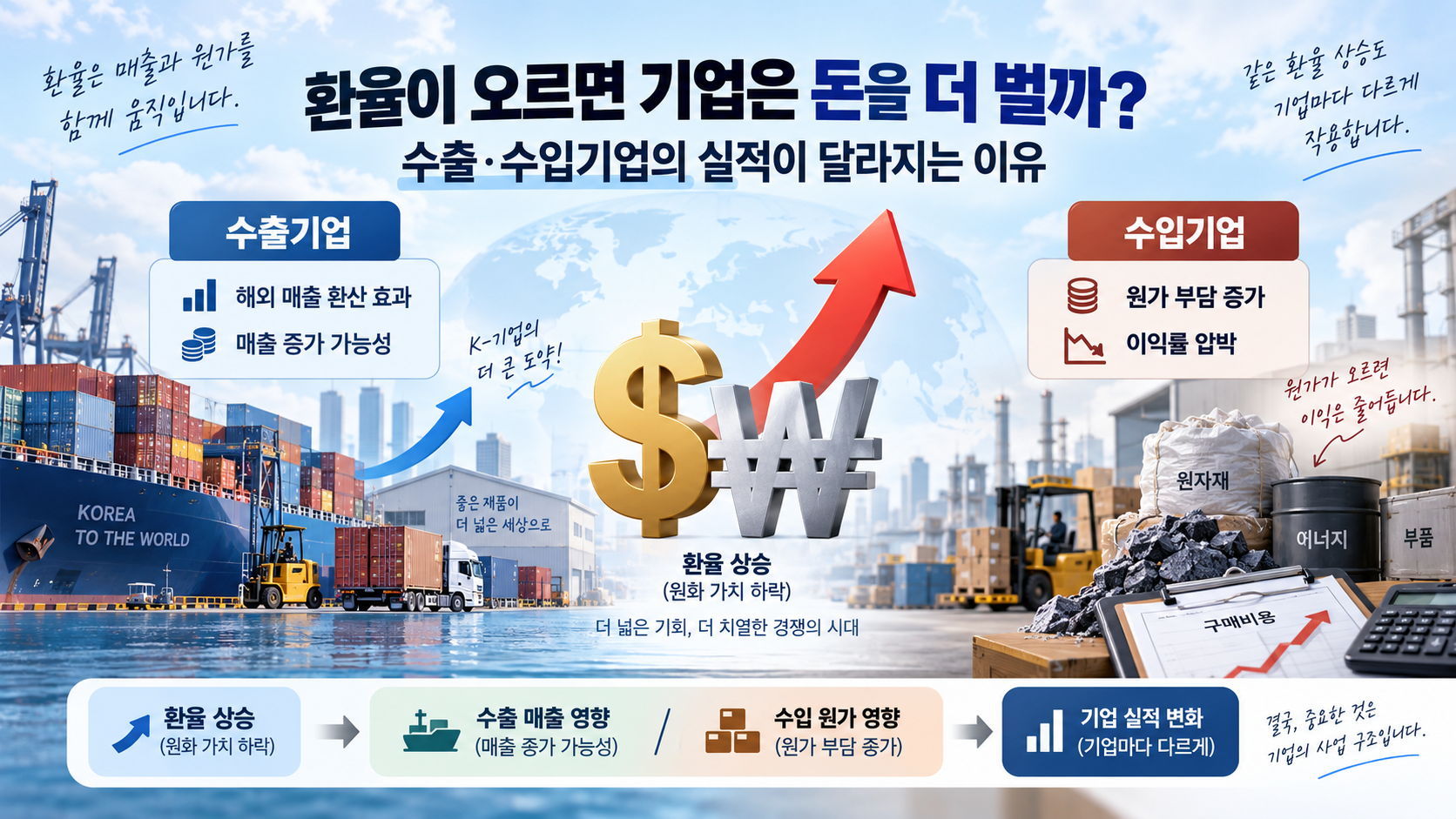 환율이 오르면 기업은 돈을 더 벌까? 수출·수입기업의 실적이 달라지는 이유