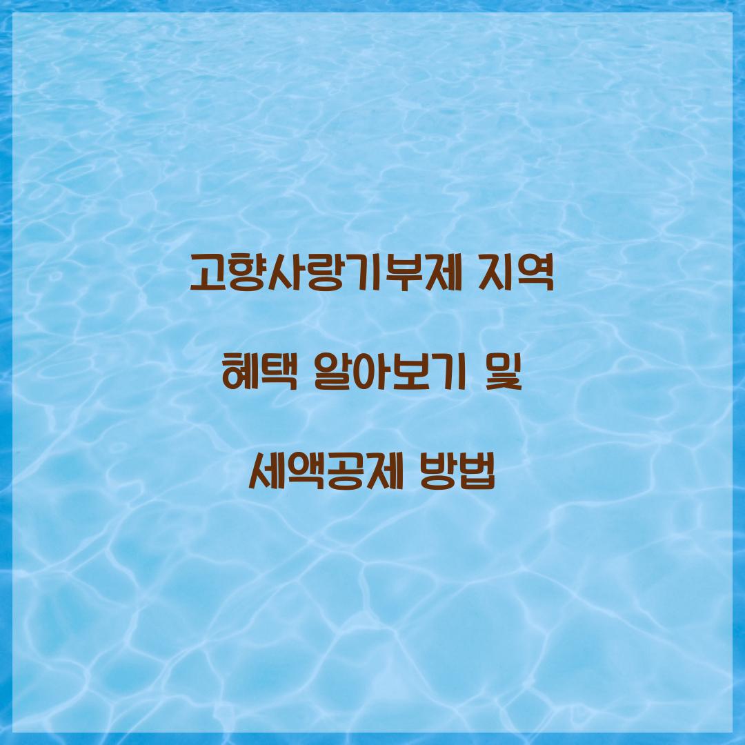 고향사랑기부제 지역